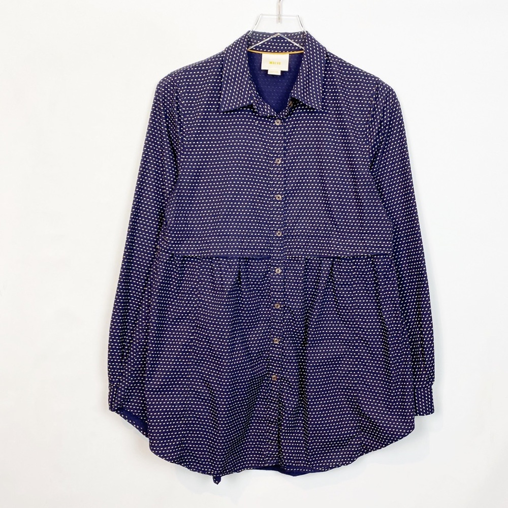 Anthropologie Navy Polka Dot Tunic